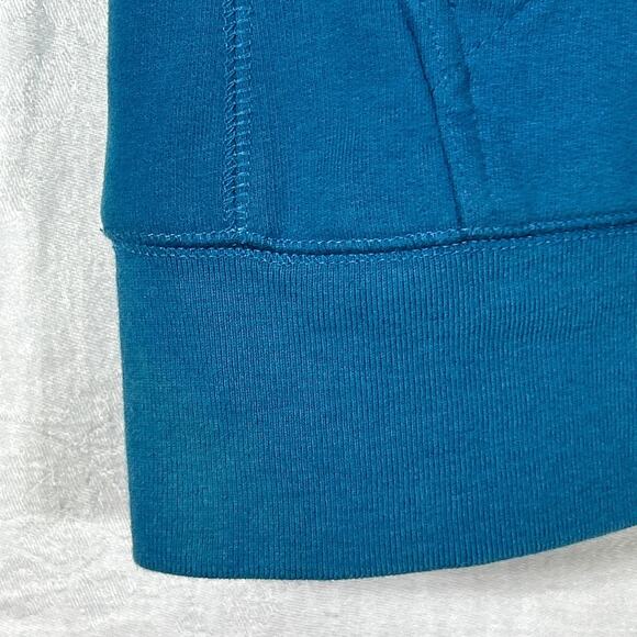 LL Bean Sweatshirt Small Teal Full Zip Fuzzy Fleece Lined - Picture 2 of 12